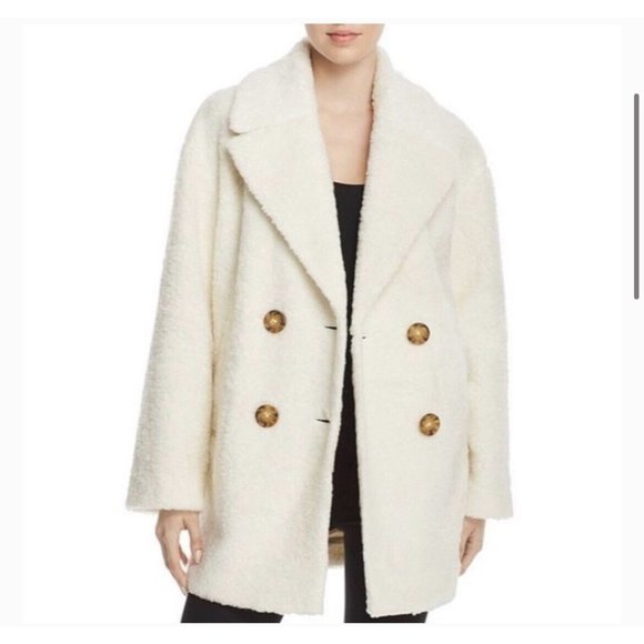 $498 Kate Spade Teddy Coat Double Breasted Size Medium Ivory Cream New! - Picture 2 of 9